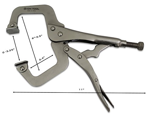 ION TOOL 6 Pack - 11” C-Clamp Locking Pliers, Swivel Pads