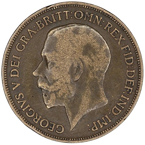 1918 UK UK George V Great Britain British Bronze Penny KM# 810 Penny FAIR