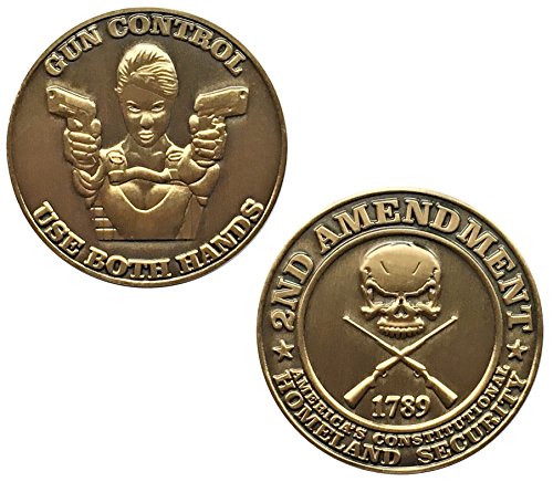 Thompson Emporium Gun Control Use Both Hands Heads Tails Good Luck Challenge Coin