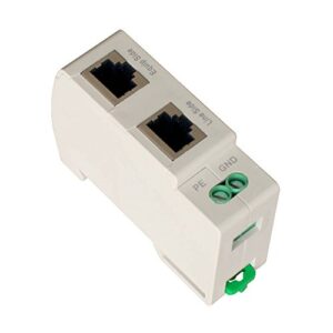 watchfuleye wth-sg/rj45 din-rail mounted gigabit ethernet poe surge protector full gdt tvs surge protection