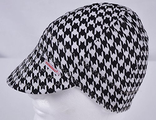 Comeaux Caps Reversible Welding Cap Black and White Houndstooth Size 7 1/4