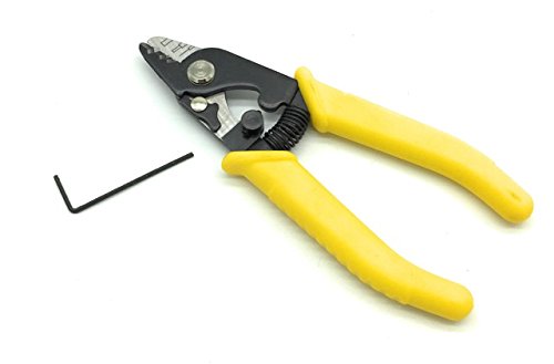 FiberShack - 3 Hole Fiber Stripper with 6" TPR Handle - Fiber Optic Stripper includes 1.5mm Hex Key for Fine Adjustments of Fiber Striper