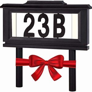 Lighted House Numbers Address Sign - Solar Lighted Address Numbers Signs for Houses or for Yard - Led Light up House Numbers - Solar House Number Sign Auto On at Night Off at Daylight