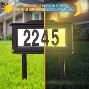 Lighted House Numbers Address Sign - Solar Lighted Address Numbers Signs for Houses or for Yard - Led Light up House Numbers - Solar House Number Sign Auto On at Night Off at Daylight