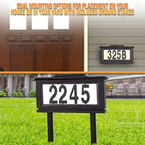 Lighted House Numbers Address Sign - Solar Lighted Address Numbers Signs for Houses or for Yard - Led Light up House Numbers - Solar House Number Sign Auto On at Night Off at Daylight