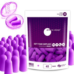 moldex soft foam earplugs 40 pairs ear plugs for sleeping, snoring, work, travel, shooting - 33db highest nrr made in usa