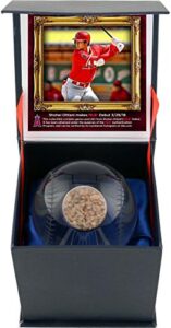 shohei ohtani los angeles angels crystal baseball with game-used dirt from mlb debut - mlb game used baseballs