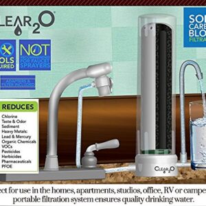 Clear2o CCT2000 Countertop Drinking Water Filter System, Reduces over 200 harmful contaminants – including chlorine, lead, mercury, sediment, heavy metals and VOC’s, White