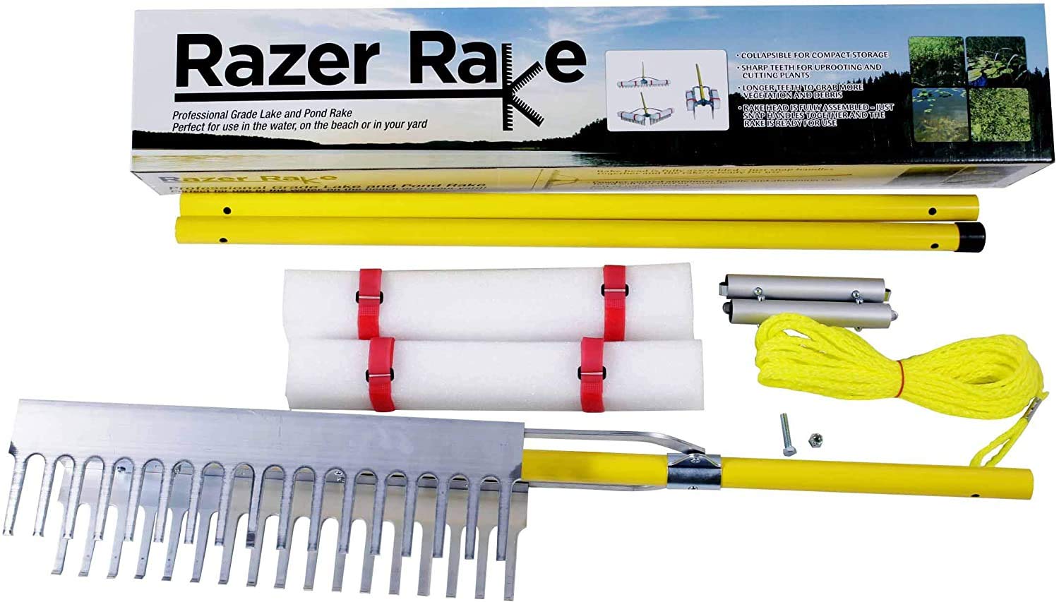 Jenlis Razer Rake - Collapsible All-Purpose Aluminum Lake and Landscape Weed Rake