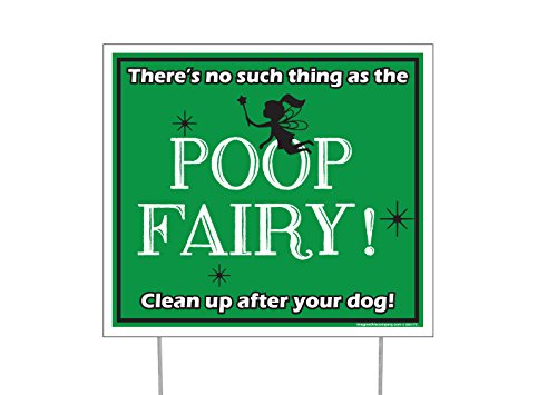 Imagine This Company S2898 Poop Fairy Yard Sign 9x8, Green