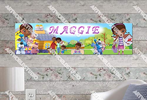 Doc McStuffins #1-8.5"x30" Personalized Name Poster, Customize With Your Child's Name, Birthday Party Banner