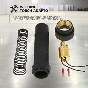 Welding Torch Adapter Kit, Euro Fitting Brass CO2 MIG Welding Torch Adapter Conversion Kit