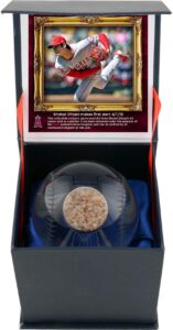 shohei ohtani los angeles angels crystal baseball with game-used dirt from 1st career pitching start - other game used mlb items