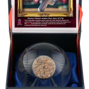 Shohei Ohtani Los Angeles Angels Crystal Baseball with Game-Used Dirt from 1st Career Pitching Start - Other Game Used MLB Items