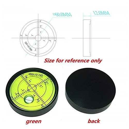 umei High precision horizontal bubble Aluminium Case Bullseye Spirit Bubble Surface Level Round Inclinometers for Surveying Instruments and Tribrachs, 60mm,Accuracy 15'/2（60x12mm）