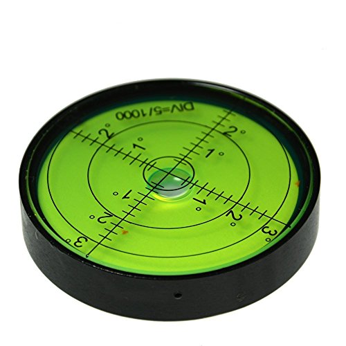 umei High precision horizontal bubble Aluminium Case Bullseye Spirit Bubble Surface Level Round Inclinometers for Surveying Instruments and Tribrachs, 60mm,Accuracy 15'/2（60x12mm）