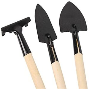 6 Pcs Garden Tools Mini Gardening Kit Plant Potted Flower Gadget Wooden Handles for Transplanting Seedlings, Cultivating and Weeding Flowers and Vegetable Seedlings