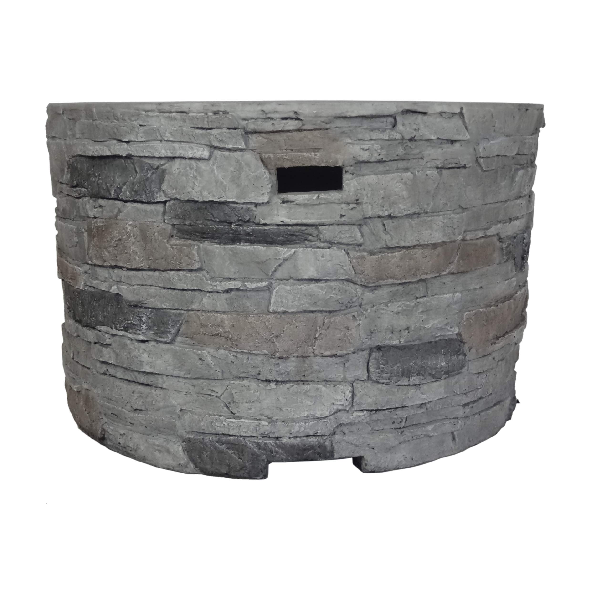 Christopher Knight Home Dione Outdoor 32" Wood Burning Light-Weight Concrete Round Fire Pit, Grey