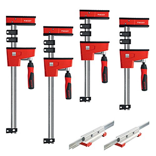 BESSEY KREX2440 K Body REVO Clamp Kit, 2 x 24 In., 2 x 40 In. and 2 KBX20 Extenders - 1700 lbs Nominal Clamping Force. , Spreader, and Woodworking Accessories - Clamps and Tools for Cabinetry