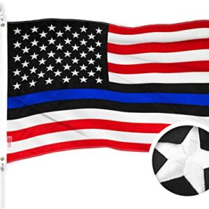 G128 Blue Lives Matter Flag | 3x5 Ft | ToughWeave Series Embroidered 210D Polyester | Duty and Honor Flag, Embroidered Design, Indoor/Outdoor, Vibrant Colors, Brass Grommets