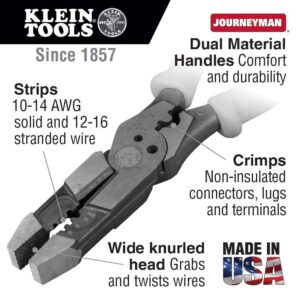 Klein Tools J215-8CR Multitool Pliers, Hybrid Multi Purpose Tool / Crimper, Wire Stripper, Bolt Shearing, Wire Grabbing, Twisting, Looping