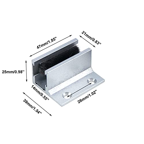 Sydien 2Pcs 1-1/2'' Sliding Shower Door Bottom Guide with Screw for Door Roller Sliders