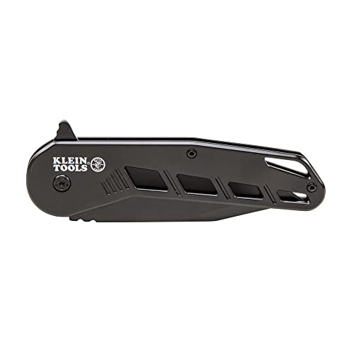 Klein Tools 44213 Pocket Knife, Folding Stainless Steel Tanto Blade with Bearing Assist Open and Frame Lock