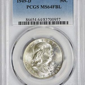 1949-D Franklin Half Dollar, MS64FBL, PCGS