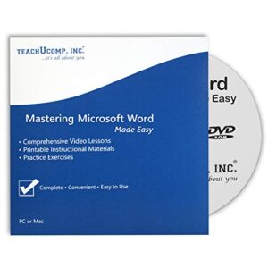 teachucomp video training tutorial for microsoft word 2016 through 2013 dvd-rom course and pdf manual