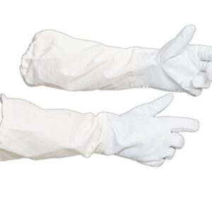 Forest Beekeeping Supply - Goatskin Leather Beekeeper's Glove with Long Canvas Sleeve & Elastic Cuff. (Large)