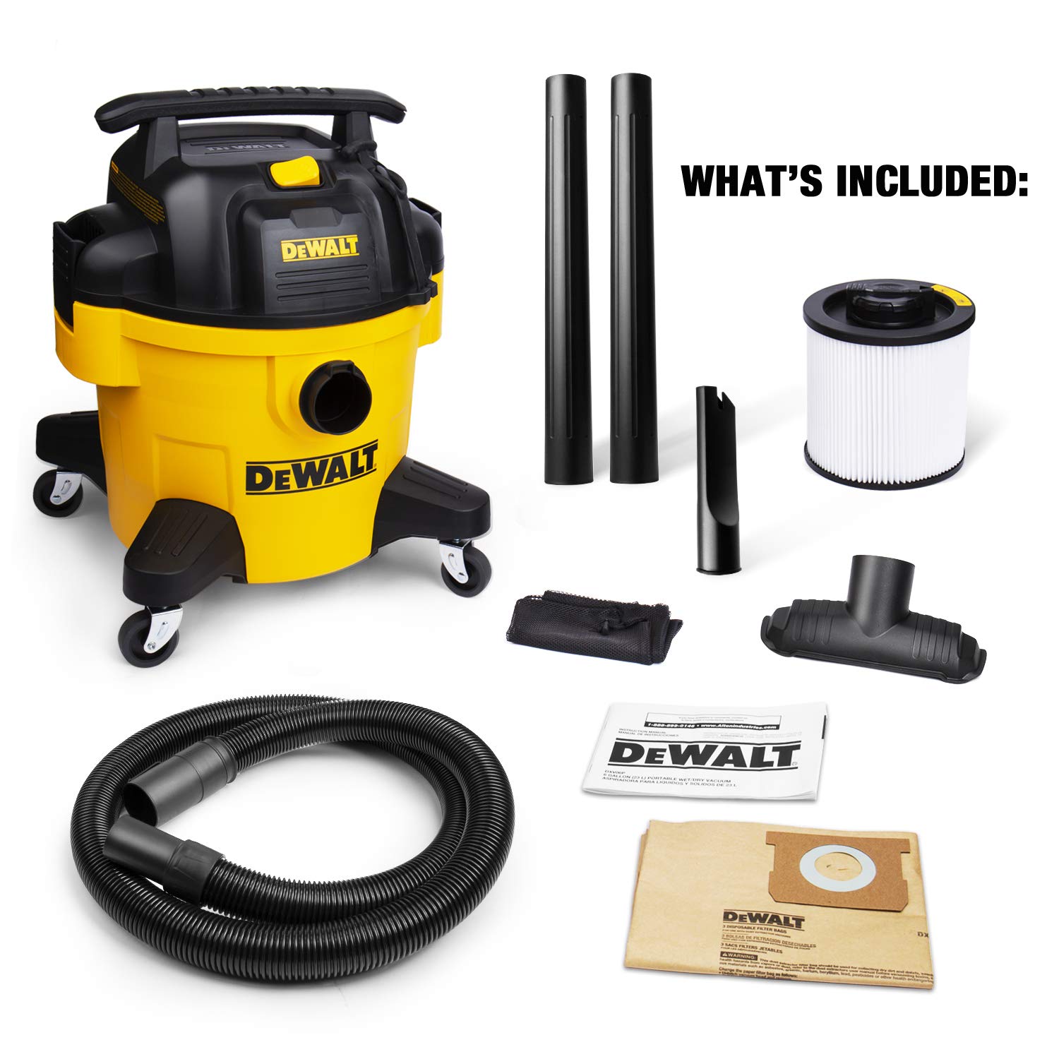 DEWALT DXV06P 6 gallon Poly Wet/Dry Vac, Yellow