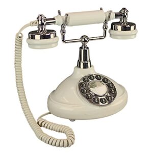 design toscano pm81920 brittany neophone 1929 rotary telephone corded retro phone - vintage decorative telephones, one size, white
