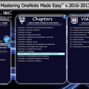 TEACHUCOMP Video Training Tutorial for Microsoft OneNote 2016 through 2013 DVD-ROM Course and PDF Manual