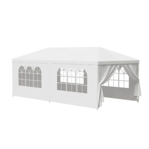 lemy 10 x 20 outdoor wedding party tent camping shelter gazebo canopy with removable sidewalls easy set gazebo bbq pavilion canopy cater events