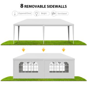 LEMY 10 X 20 Outdoor Wedding Party Tent Camping Shelter Gazebo Canopy with Removable Sidewalls Easy Set Gazebo BBQ Pavilion Canopy Cater Events