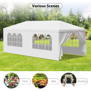 LEMY 10 X 20 Outdoor Wedding Party Tent Camping Shelter Gazebo Canopy with Removable Sidewalls Easy Set Gazebo BBQ Pavilion Canopy Cater Events