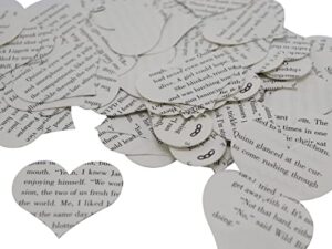 book page heart confetti 2 inch shapes classic novel 200 piece party decorations literary theme wedding decor