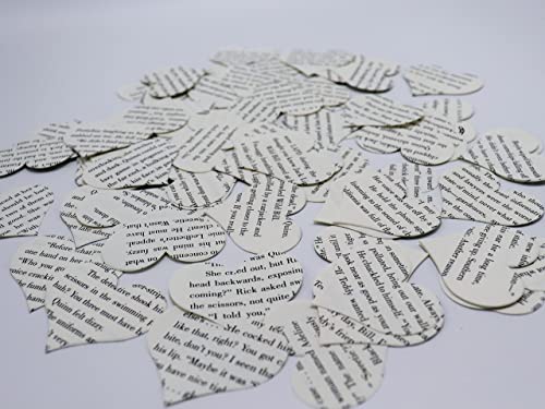 Book Page Heart Confetti 2 Inch Shapes Classic Novel 200 Piece Party Decorations Literary Theme Wedding Decor