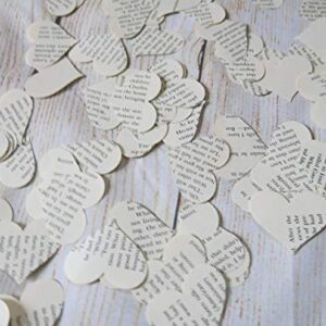 Book Page Heart Confetti 2 Inch Shapes Classic Novel 200 Piece Party Decorations Literary Theme Wedding Decor