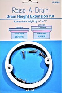 drain height extension kit, 3-3/8" center-to-center screw holes, 4" diameter