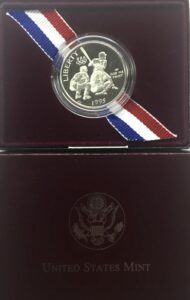 1995 s baseball olympic comes in the original packing from the mint half dollar proof us mint