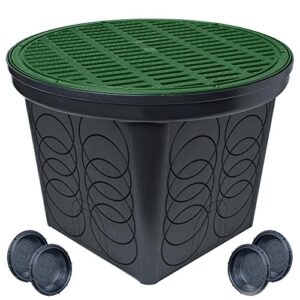 stormdrain fsd-3017 20-in. large round catch basin with green grate kit