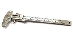 quality non digital vernier caliper- professional metric -imperial measuring system tools for inside, outside, depth & step measurements (stainless steel body)