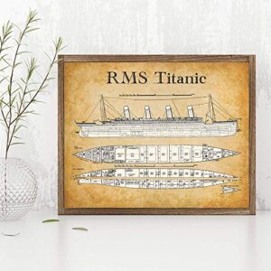 Titanic Poster Blueprints - 11x14 Unframed Print - Great Titanic Gift and Titanic Decor for History Buffs - Wonderful Titanic Picture