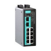 moxa (edr-810-2gsfp) industrial secure router switch with 8 10/100baset(x) ports, 2 1000basesfp slots, 1 wan, firewall/nat, 10to60c