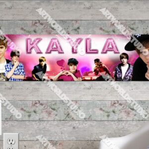 Justin Bieber #2-8.5"x30" Personalized Name Poster, Customize Name Sign, Birthday Party Banner