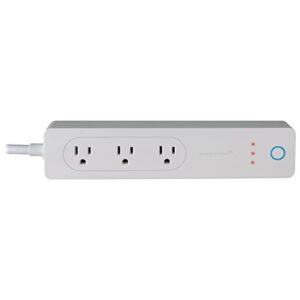 amped awps148w wireless wi-fi smart power strip, compatible with amazon alexa or google assistant (sold separately), up to 3 devices, white