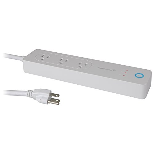 Amped AWPS148W Wireless Wi-Fi Smart Power Strip, Compatible with Amazon Alexa or Google Assistant (Sold Separately), Up to 3 Devices, White