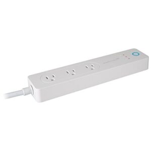 Amped AWPS148W Wireless Wi-Fi Smart Power Strip, Compatible with Amazon Alexa or Google Assistant (Sold Separately), Up to 3 Devices, White