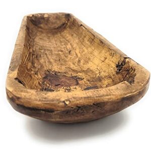 18"-21" Farmhouse Brown Baguette Dough Bowl, Decorative Bowl, Table Center Piece, Decorative Wood Bowl The New Dawn Bowl